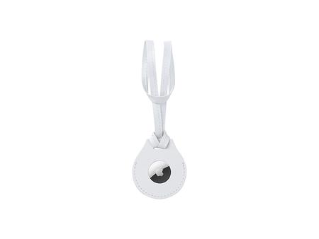 Sublimation PU AirTag Holder with Strap Bag Charm(White)