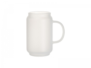 Sublimation Blanks 13oz/400ml Frosted Can Glass Mug w/ Handle