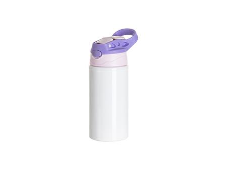 Botella de Agua 17OZ/500ml Blanca Aluminio con tapa Rosa / Morado