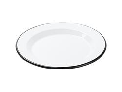 Sublimation Blanks White Round Enamel Plate(Black Edge, φ24.5cm)