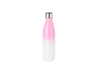 Sublimation 17oz/500ml Stainless Steel Cola Shaped Bottle (Gradient Color White&amp;Pink)