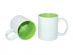 Mug blanc 330 ml avec intérieur vert clair Sublimation Transfert Thermique