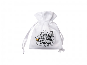 Sublimation White Satin Drawstring Bag (9*14cm)