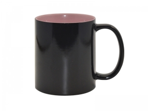 Sublimation 11oz Black Magic Mug (Inner Pink)