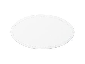 Sublimation PU Leather Badge Name Tag (White, Oval)