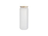 Sublimation 25oz/750ml Frosted Can Glass Mug with bamboo lid