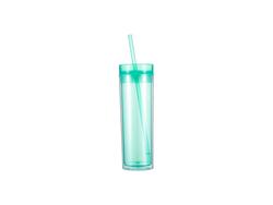 Vaso Plástico Doble Capa 16oz/473ml con Tapa y Pajita (Verde Claro)