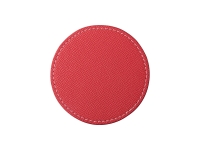 PU Leather Round Mug Coaster (Φ9.5cm,Red)