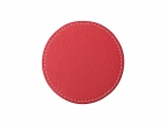 PU Leather Round Mug Coaster (Φ9.5cm,Red)