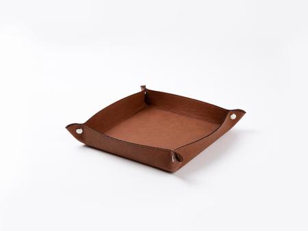 Bandeja de Cuero para Grabado (Marrón/Negro, 20*20cm)