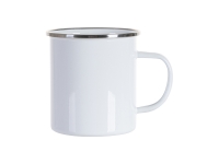 Sublimation Blanks 17oz/500ml Enamel Cup w/ Flat Bottom(White)