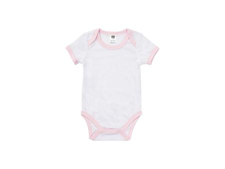 Mono Bebé Manga Corta Talla M (Borde rosa,3-6M)