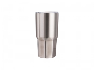 Sublimation 30oz Stainless Steel Tumbler W/ Octagonal Bottom (Silver)