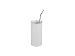Copo Inox 17oz/500ml Com canudo e Tampa (Branco) 