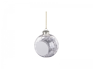 Sublimation 8cm Plastic Christmas Ball Ornament w/ Silver String (Clear)