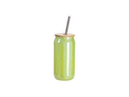 Vaso de Cristal en Forma de lata Efecto Brillante 18oz/550ml (Verde)