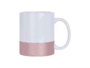 11oz/330ml Sublimation Bottom Glitter Mug (Pink)