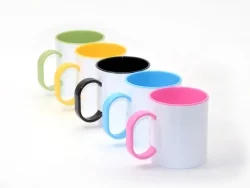 Taza con asa corazón de polímero plástico sublimable apilable - Data Print