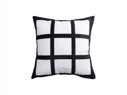 10pcs Sublimation Pillow Case Single Sies 9 panel Blank black Peach skin  velvet pillow cover heat transfer