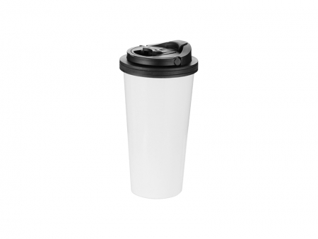 Vaso con Asa 16oz Acero Inoxidable (Blanco)