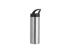 Sublimation Blanks 20oz/600ml Stainless Steel Skinny Tumbler with Black Portable Straw Lid(Silver)