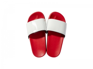 Adult Slippers w/ Sublimation PU Leather (Red Sole)