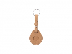 Sublimation Blanks PU AirTag Keychain Holder(Long strap,Brown)