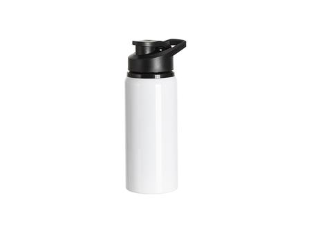 Botella de Agua 20oz/600ml Blanca Aluminio con tapa portátil negra