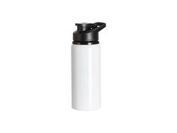 Botella de Agua 20oz/600ml Blanca Aluminio con tapa portátil negra