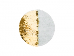 Sublimation Flip Sequins Adhesive White Base (Round, Gold w/ White)