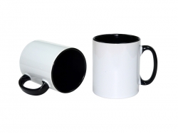 Mug 300 ml avec intérieur et anse noir Sublimation Transfert Thermique