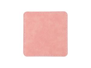 Sublimation PU Leather Square Mug Coaster (Pink, 10*10cm)