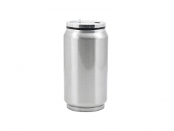 12OZ不锈钢可乐杯（银色带吸管）-MOQ