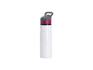 Sublimation 25oz/750ml Aluminium Water Bottle with Rose Red&amp;Gray Cap (White)