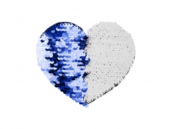 Adesivo Lentejoulas (Coração, Azul Escuro com Branco)