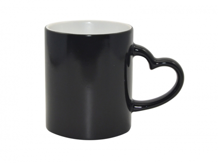 Taza Mágica 11oz Asa Corazón Negro