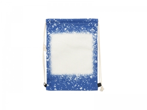 Sublimation Blanks Blue Bleached Starry Linen Drawstring Bag