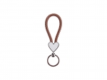 Sublimation Heart Braided Keyring (Brown)