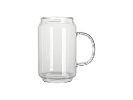 Taza de Cristal Transparente en Forma de Lata 13oz/400ml con asa