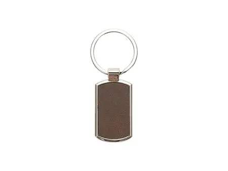 Blank Leather Keychain Brown Rectangle Shape Engraving Material L001