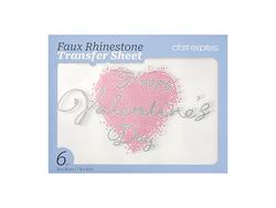 Folha Transfer Faux Rhinestone 6uds (Forma de Coração, 20*26cm)