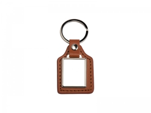 Sublimation PU Key Chain(Rec, Brown)