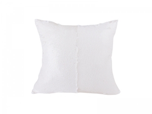 Sublimation Flip Sequin Pillow Cover (White w/ White)