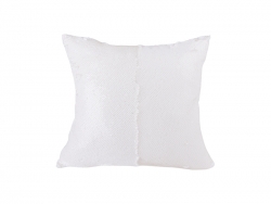 Sublimation Flip Sequin Pillow Cover (White w/ White)