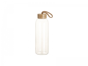Sublimation Blanks 25oz/750ml Clear Glass Bottle w/ Bamboo Lid