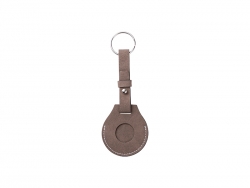 Sublimation Blanks PU AirTag Keychain Holder(Long strap,Dark Gray)