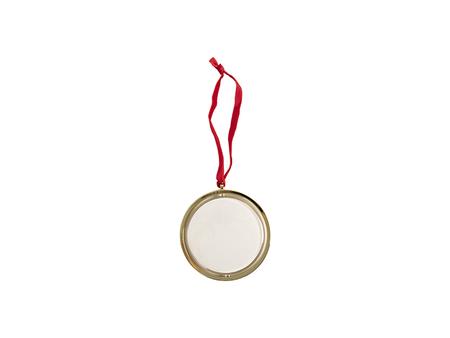 Sublimation Rotating Christmas Ornament w/Red String (Gold,8.5*9.2*1cm)