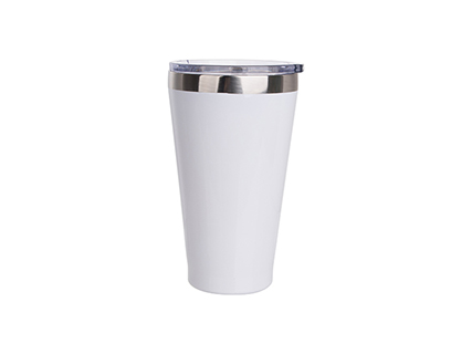 Vaso Acero Inoxidable 15oz/450ml con tapa deslizante (Blanco)