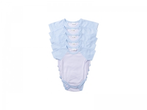 Sublimation Blanks Baby Onesie Short Sleeve Raglan(Light Blue)