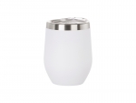 Sublimation Blanks 12oz/360ml Powder Coated Stainless SS Wine Cup (White, Matt Sub Coating)